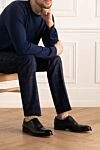 Туфли мужские из кожи черные Magnanni - Перфорация. 100% кожа. Шнуровка. Внутренняя отделка: Кожа. Стелька: Кожа. Высота каблука: 2,5см. Другие материалы. Страна производитель: Испания. Уход: специализированная чистка - фото 2