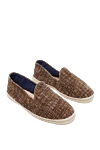 Manebi Espadrilles cotton brown for men - edging from a wicker platform. leather interior, top height 8 cm. 100% cotton. Insole: leather. Country of manufacture: Italy. Care: specialized cleaning - photo 3