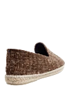 Espadrilles cotton brown for men Manebi - edging from a wicker platform. leather interior, top height 8 cm. 100% cotton. Insole: leather. Country of manufacture: Italy. Care: specialized cleaning - photo 4