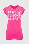 MC2 Saint Barth Pink cotton t-shirt for women - inscription print. 100% cotton. Country of manufacture: Italy. Care: specialized cleaning - photo 1