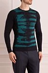 John Smedley Wool jumper blue for men - Fantasy pattern. 100% wool. Country of manufacture: Italy. Care: specialized cleaning - photo 3