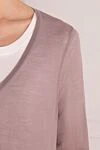 Malo Purple cashmere jumper for women - V-neck. 100% cashmere. Country of manufacture: Italy. Care: specialized cleaning - photo 5