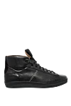 Doucal`s Black leather sneakers for men - logo. leather interior. 100% genuine leather. lacing. polyurethane. Country of manufacture: Italy. Care: specialized cleaning - photo 1