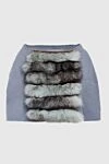 Casheart Women's gray cashmere cape - fur trim. 100% cashmere. Country of manufacture: Italy. Care: specialized cleaning - photo 1