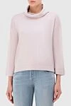 Peserico Pink jumper for women - high neck. 70% wool, 20% silk, 10% cashmere. Country of manufacture: Italy. Care: specialized cleaning - photo 3