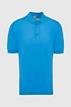 John Smedley Blue cotton polo for men - 100% cotton. Buttons. Country of manufacture: Italy. Care: specialized cleaning - photo 1