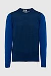 John Smedley Wool jumper blue for men - Contrasting sleeves. 100% wool. Country of manufacture: Italy. Care: specialized cleaning - photo 1