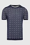 Corneliani Cotton short sleeve jumper blue for men - Textured squares. Short sleeve. 100% cotton. Country of origin: Italy. Care: specialized cleaning - photo 1