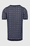 Cotton short sleeve jumper blue for men Corneliani - Textured squares. Short sleeve. 100% cotton. Country of origin: Italy. Care: specialized cleaning - photo 6