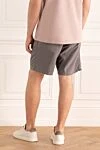 Men's gray polyester beach shorts Brunello Cucinelli - two side and one back pocket. Closure: zipper, button. 100% polyester. Country of origin: Italy. Care: specialized cleaning - photo 4