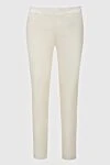 Casheart White viscose and cotton trousers for women - two side pockets. viscose, cotton, linen. elastic belt. Country of manufacture: Italy. Care: specialized cleaning - photo 1