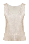 Casheart Women's beige cotton top - beige straw weaving. 100% cotton. Country of manufacture: Italy. Care: specialized cleaning - photo 1