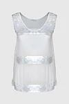 Casheart Women's white silk top - sequins. 100% silk. Country of manufacture: Italy. Care: specialized cleaning - photo 1