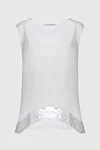 Casheart Women's white silk top - sequins. 100% silk. Country of manufacture: Italy. Care: specialized cleaning - photo 7