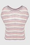 Casheart Women's pink viscose and polyamide top - pastel stripe. 82% viscose, 18% polyamide. Country of manufacture: Italy. Care: specialized cleaning - photo 1