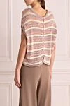 Women's pink viscose and polyamide top Casheart - pastel stripe. 82% viscose, 18% polyamide. Country of manufacture: Italy. Care: specialized cleaning - photo 4