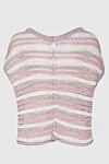 Women's pink viscose and polyamide top Casheart - pastel stripe. 82% viscose, 18% polyamide. Country of manufacture: Italy. Care: specialized cleaning - photo 6