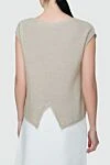 Women's beige cotton top Casheart - V-neck. 100% cotton. Closure: drawstring. Country of manufacture: Italy. Care: specialized cleaning - photo 4