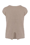 Women's beige cotton top Casheart - V-neck. 100% cotton. Closure: drawstring. Country of manufacture: Italy. Care: specialized cleaning - photo 6