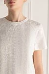 Brunello Cucinelli White cotton and polyamide T-shirt for women - 72% cotton, 28% polyamide. Country of origin: Italy. Care: specialized cleaning - photo 5