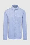 Eton Men's blue linen shirt - 100% linen. Closure: buttons. Country of manufacture: Italy. Care: specialized cleaning - photo 1