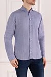 Eton Men's blue linen shirt - 100% linen. Closure: buttons. Country of manufacture: Italy. Care: specialized cleaning - photo 3