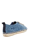 Espadrilles canvas blue for men Manebi - scuffs, wicker platform edging. interior trim leather, top height 8 cm, lacing closure. 100% canvas. Insole: leather. Country of manufacture: Italy. Care: specialized cleaning - photo 4