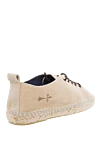 Espadrilles canvas beige for men Manebi - logo embroidery, woven straw edging. interior trim leather, top height 8 cm, lacing closure. 100% canvas. Insole: leather. Country of manufacture: Italy. Care: specialized cleaning - photo 4