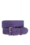 Cesare di Napoli Purple leather belt for men - 100% leather. Size: Width 4cm. Buckle. Country of manufacture: Italy. Care: specialized cleaning - photo 1