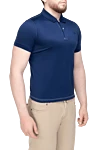 Gran Sasso Cotton polo blue for men - Brand logo embroidery. 100% cotton. Buttons. Country of origin: Italy. Care: specialized cleaning - photo 3