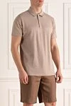 Gran Sasso Cotton polo beige for men - Brand logo embroidery. 100% cotton. Buttons. Country of manufacture: Italy. Care: specialized cleaning - photo 3