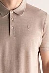 Gran Sasso Cotton polo beige for men - Brand logo embroidery. 100% cotton. Buttons. Country of manufacture: Italy. Care: specialized cleaning - photo 5