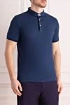 Gran Sasso Cotton polo blue for men - Brand logo embroidery. 100% cotton. Buttons. Country of manufacture: Italy. Care: specialized cleaning - photo 3