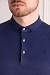 Gran Sasso Cotton polo blue for men - Brand logo embroidery. 100% cotton. Buttons. Country of manufacture: Italy. Care: specialized cleaning - photo 5