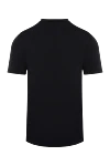 Gran Sasso Black cotton T-shirt for men - logo embroidery, v-neck. 100% cotton. Country of manufacture: Italy. Care: specialized cleaning - photo 5