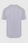 Gran Sasso Gray cotton T-shirt for men - logo embroidery, v-neck. 100% cotton. Country of manufacture: Italy. Care: specialized cleaning - photo 5