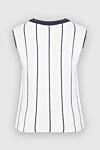 White cotton and nylon jumper for women Peserico - striped pattern, sleeveless. 62% cotton, 38% nylon. Country of manufacture: Italy. Care: specialized cleaning - photo 6