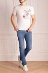 White cotton T-shirt for men Bisibiglio - picture print. 100% cotton. Country of manufacture: Italy. Care: specialized cleaning - photo 2