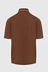 Polo from cotton brown men's Matt Chaz - Relief pattern, a combination of two colors. 100% cotton. Closure: Zipper. Country of origin: Italy. Care: specialized cleaning - photo 6