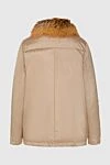 Brunello Cucinelli Women's beige silk down jacket - fur on the collar. 100% silk. Closure: zipper. two side pockets. Insulation: 100% down. Country of manufacture: Italy. Care: specialized cleaning - photo 7