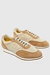 JM Beige nubuck sneakers for men - suede inserts, contrast sole. 100% nubuck. laces. Insole: leather. Country of origin: Italy. Care: specialized cleaning - photo 3