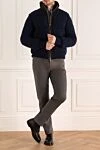 Пуховик мужской из кашемира синий Kiton - Контрастные вставки. 100% кашемир. Молния. Два боковых кармана, два внутренних кармана. 55% полиэстер, 45% вискоза. Утеплитель: 100% полиэстер. Страна производитель: Италия. Уход: специализированная чистка - фото 2