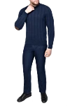 Cashmere jumper blue for men Casheart - 100% cashmere. Country of origin: Italy. Care: specialized cleaning - photo 2