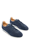 Magnanni Blue suede sneakers for men - contrast sole. leather interior. suede. lacing. Country of manufacture: Italy. Care: specialized cleaning - photo 3