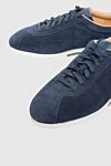 Magnanni Blue suede sneakers for men - contrast sole. leather interior. suede. lacing. Country of manufacture: Italy. Care: specialized cleaning - photo 5