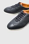 Magnanni Black leather sneakers for men - contrast sole. leather interior. leather. lacing. height 2 cm. Country of manufacture: Italy. Care: specialized cleaning - photo 5