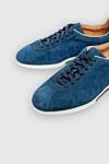 Magnanni Blue suede sneakers for men - contrast sole. suede. lacing. Country of manufacture: Italy. Care: specialized cleaning - photo 5