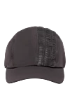 Billionaire Black nylon cap for men - Textured leather inserts. 100% nylon. Country of manufacture: Italy. Care: specialized cleaning - photo 1