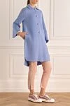 Ermanno Scervino Пальто голубое женское - перфорация. 70% шерсть, 20% шелк, 10% кашемир. пуговицы. два боковых кармана. . Страна производитель: Италия. Уход: специализированная чистка - фото 3