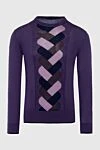 Massimo Sforza Cashmere and silk jumper purple for men - Fantasy pattern. 85% cashmere, 15% silk. Country of manufacture: Italy. Care: specialized cleaning - photo 1